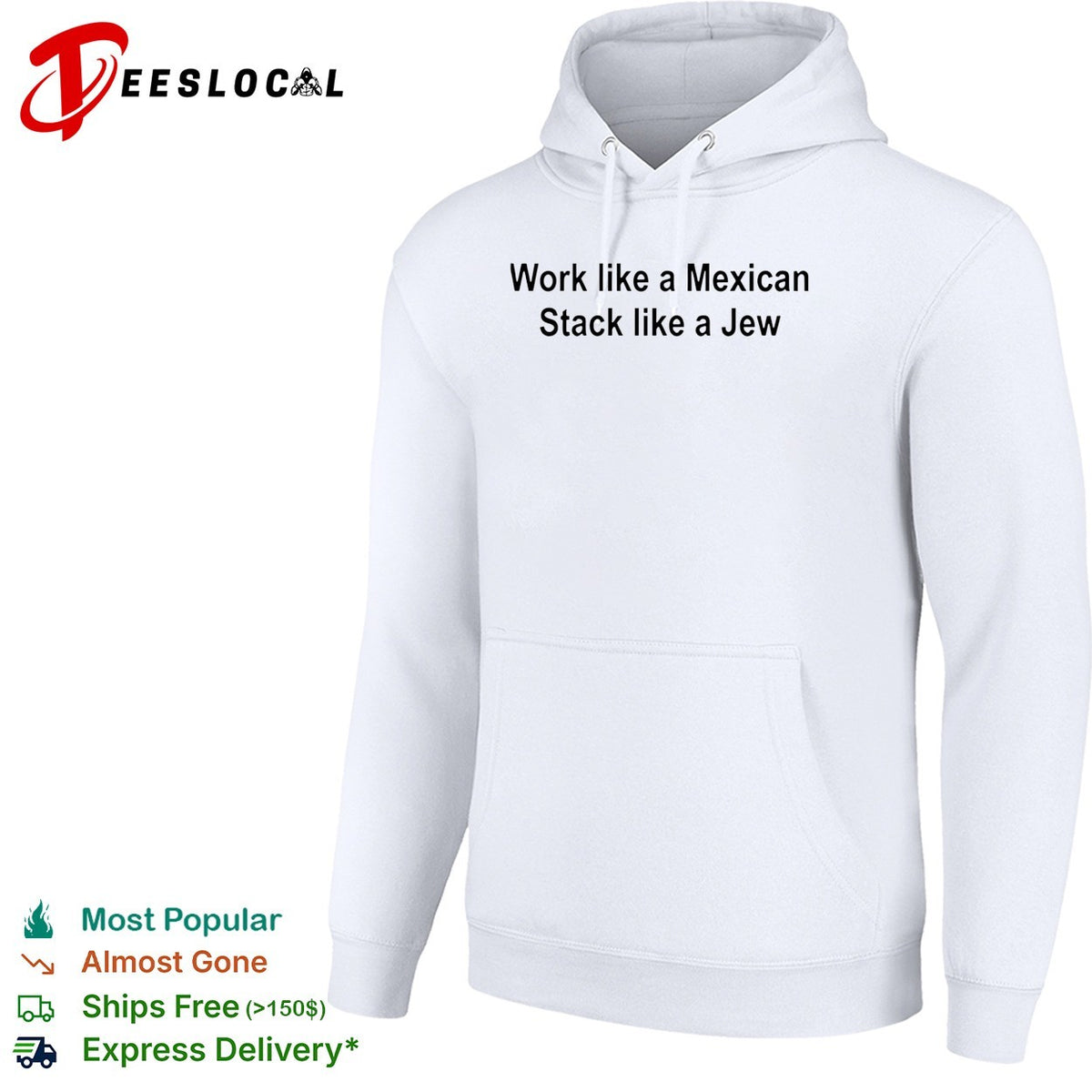 Hard work hustle bold two line humor text shirt