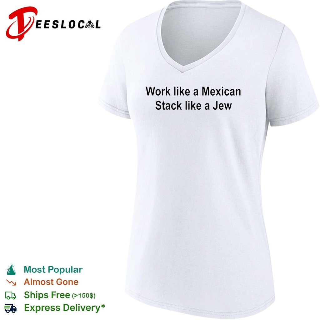 Hard work hustle bold two line humor text shirt