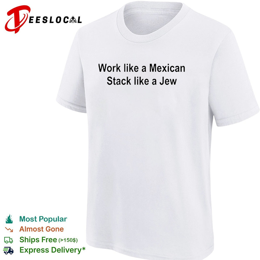 Hard work hustle bold two line humor text shirt