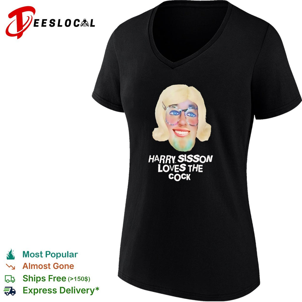 Harry Sisson loves the cock parody face blonde hair glasses meme shirt