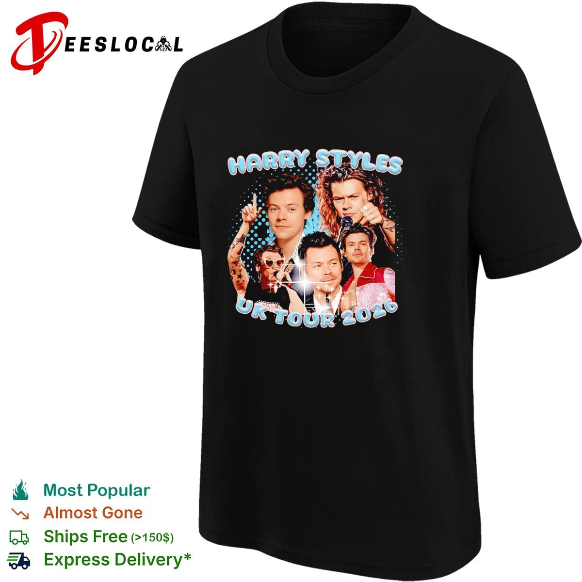 Harry UK tour 2026 portrait collage shirt