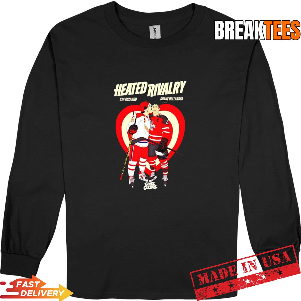 Heated Rivalry Characters Ilya Rozanov And Shane Hollander Hockey T-Shirt