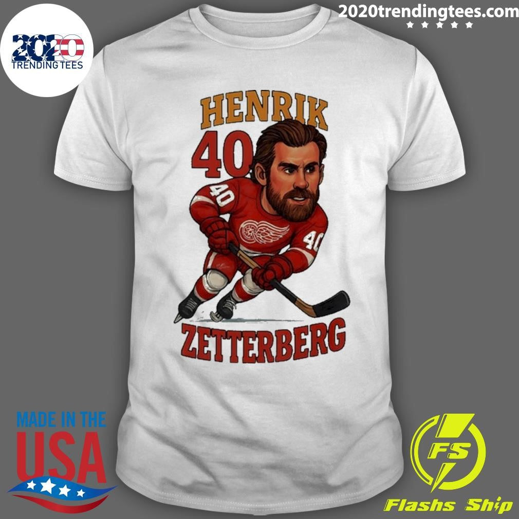 Henrik Zetterberg Detroit Red Wings Hockey Player Caricature Shirt