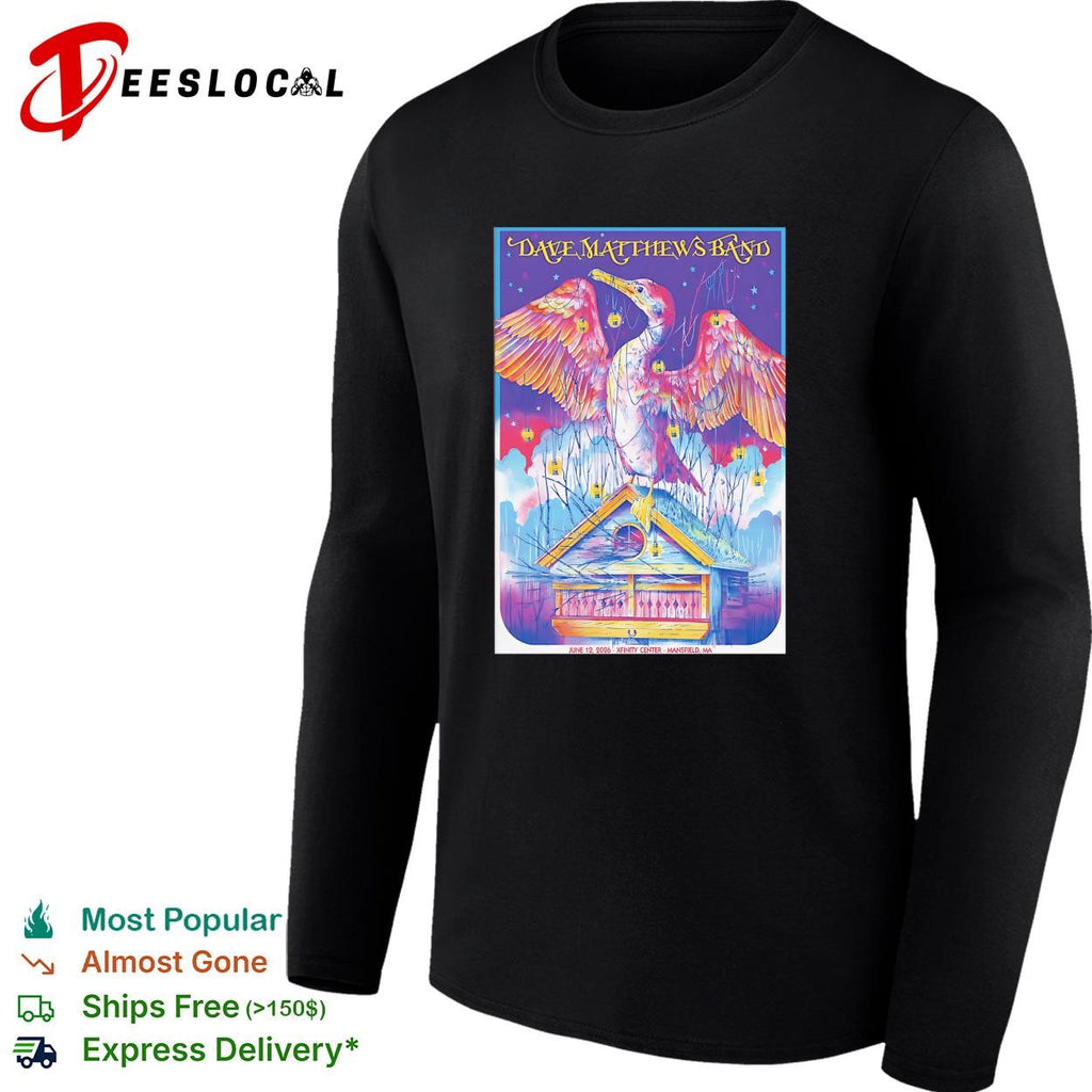 Heron bird colorful psychedelic concert poster art shirt