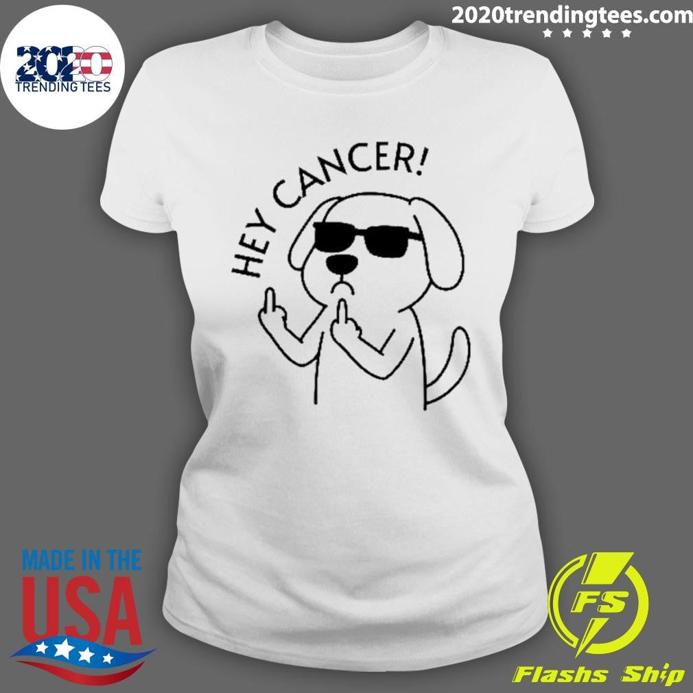 Hey Dog Cancer Middle Finger Awareness Month Shirt