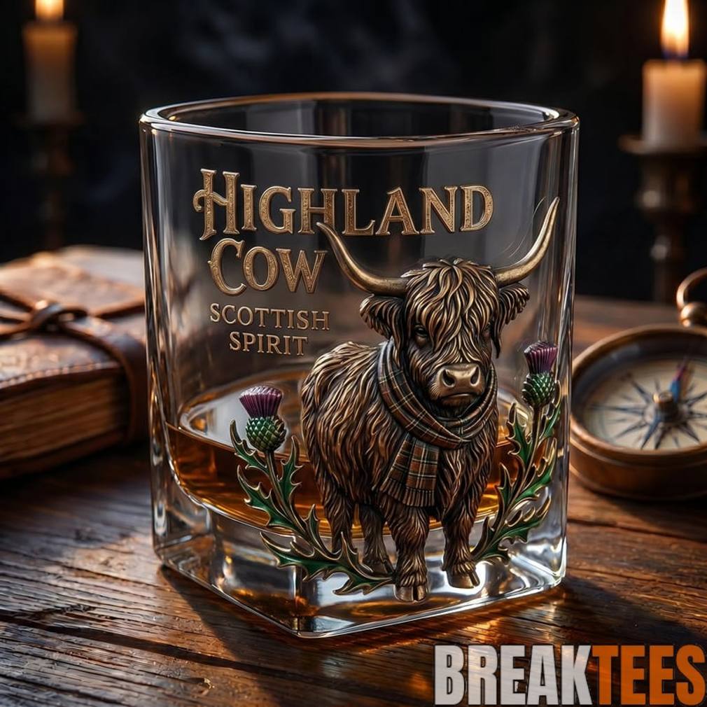 Highland Cow Whiskey Glass