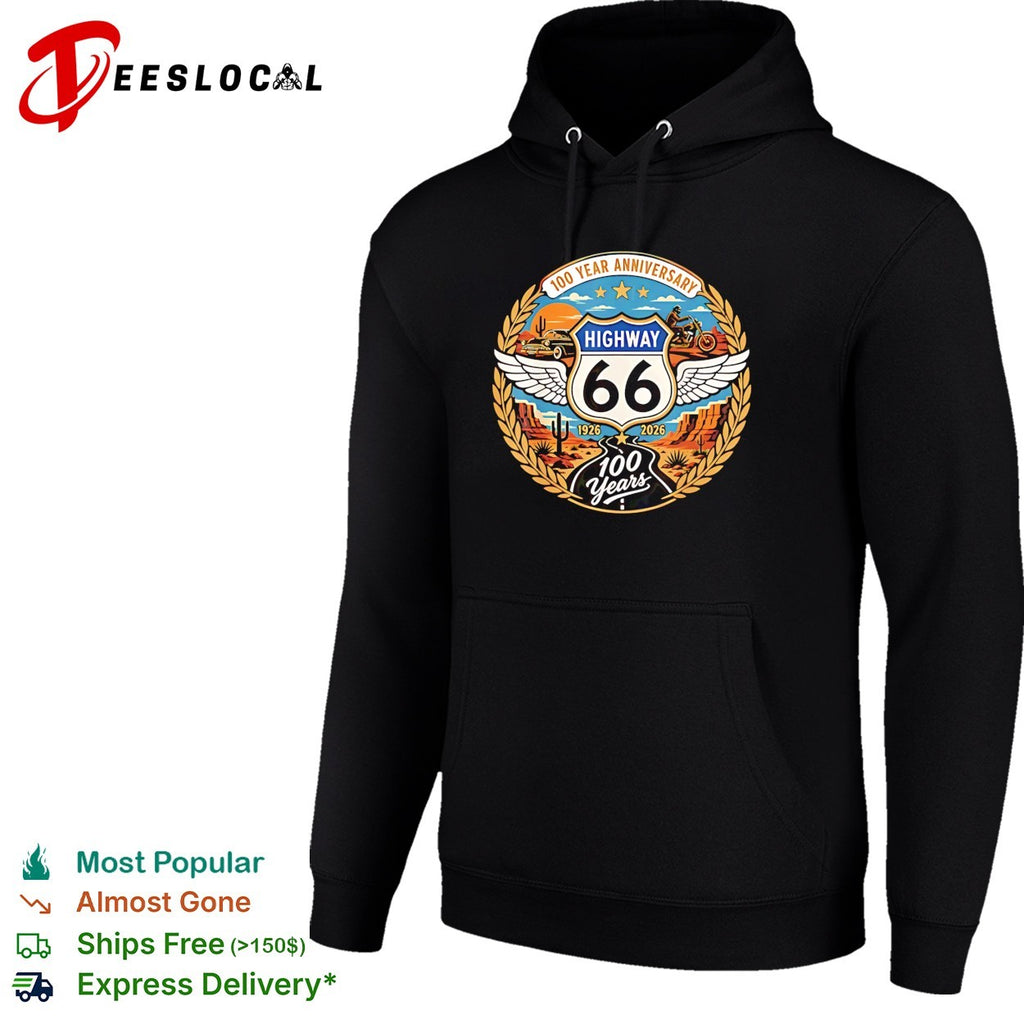 Highway 66 100 Year Anniversary 1926 2026 100 Years commemorative desert road shirt