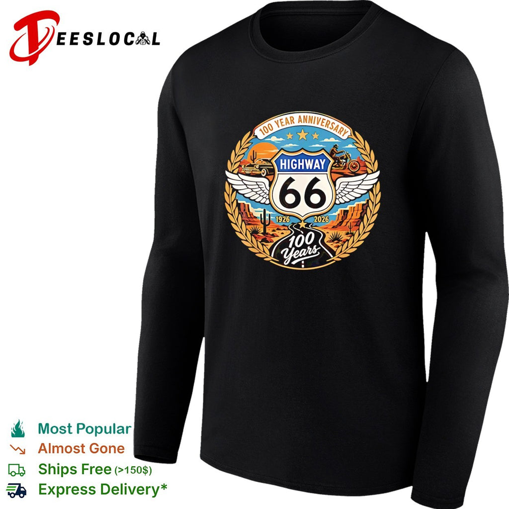 Highway 66 100 Year Anniversary 1926 2026 100 Years commemorative desert road shirt