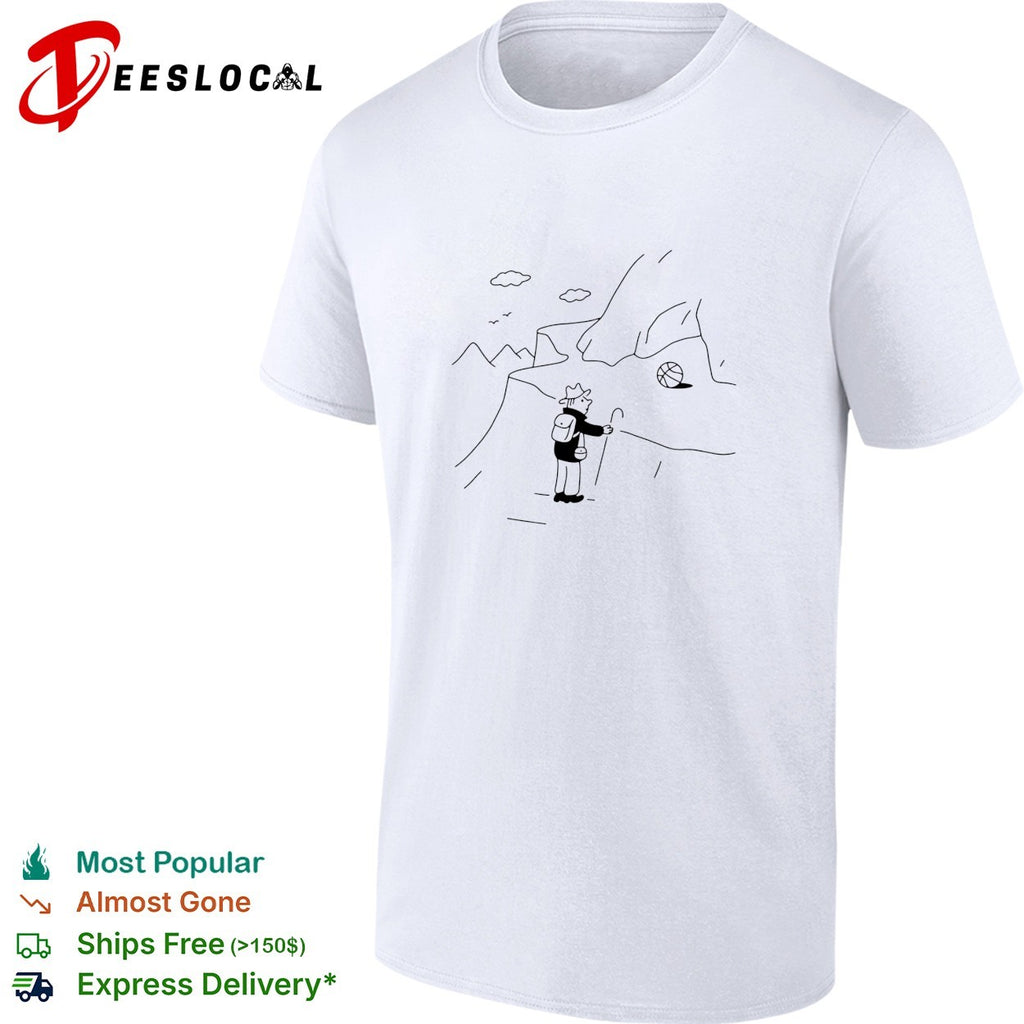 Hiker finding a basketball in the mountains shirt