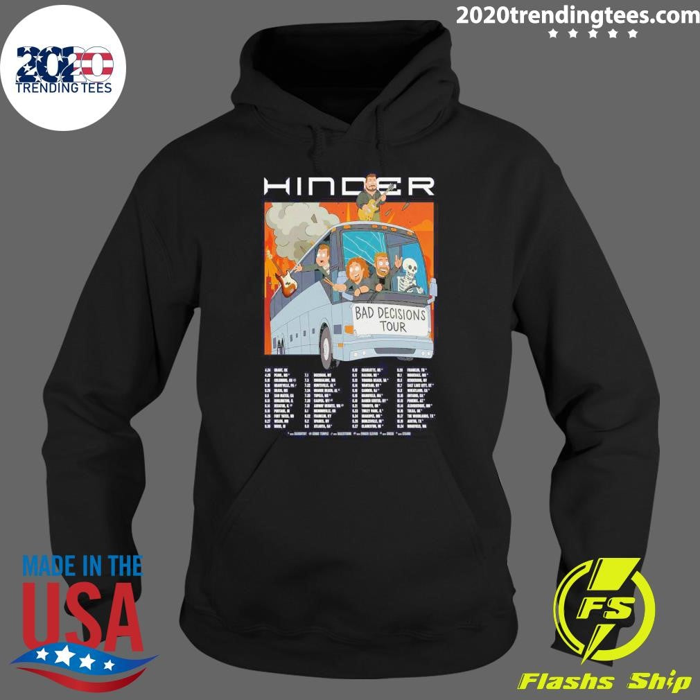 Hinder Bad Decisions Tour 2026 Bus Music Shirt