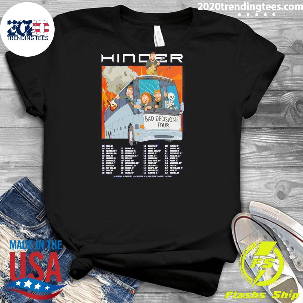 Hinder Bad Decisions Tour 2026 Bus Music Shirt