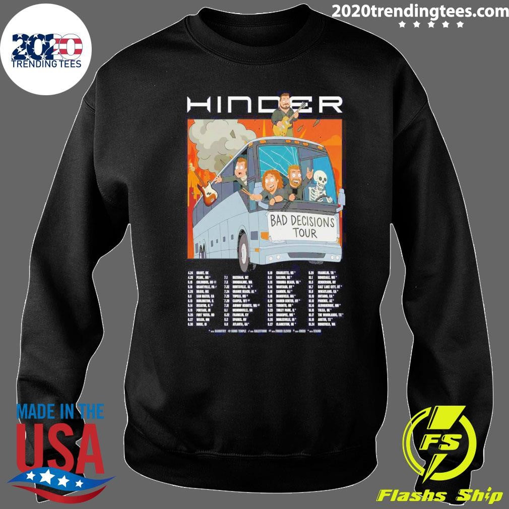 Hinder Bad Decisions Tour 2026 Bus Music Shirt