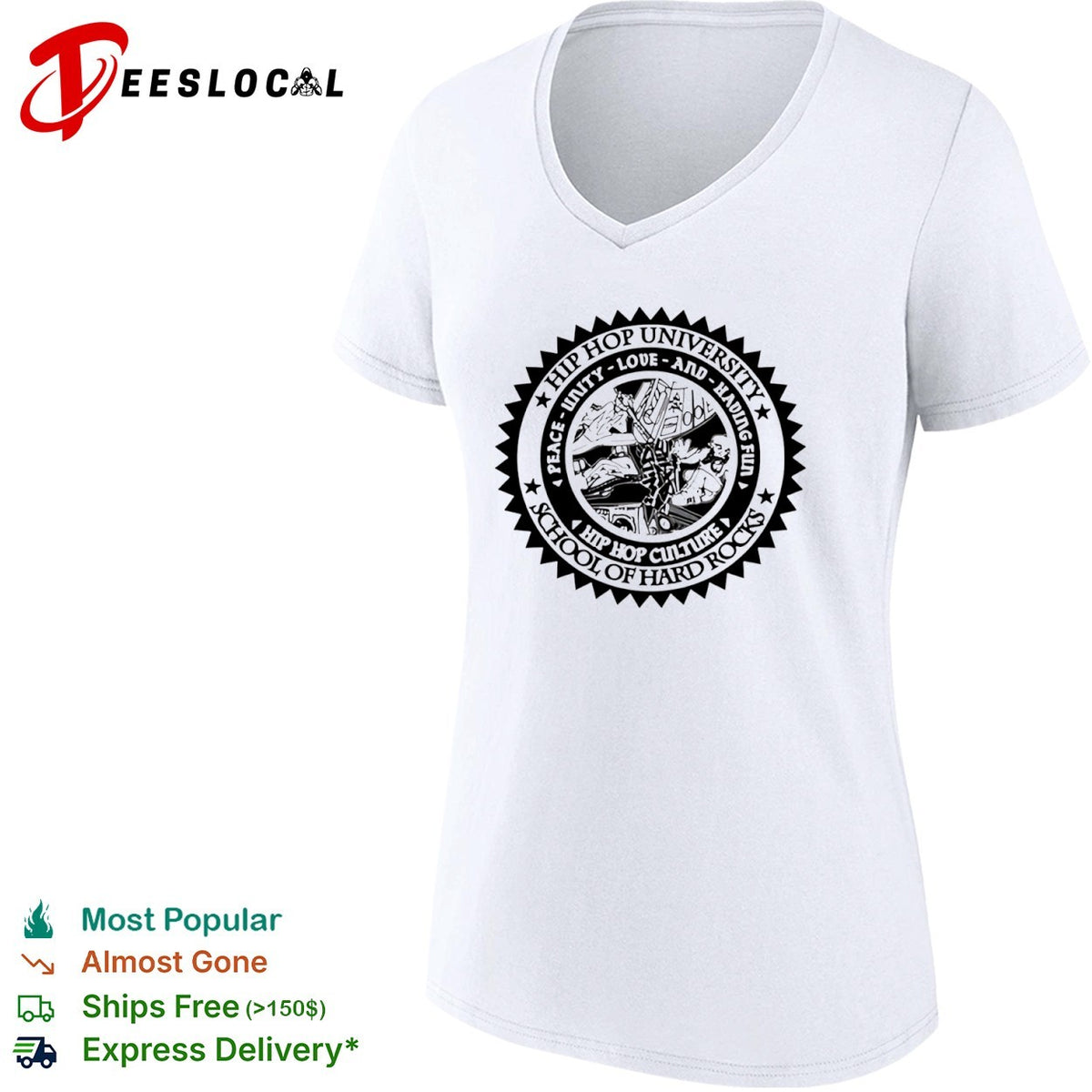 Hip Hop University Peace Unity Love and Having Fun School of Hard Rocks shirt