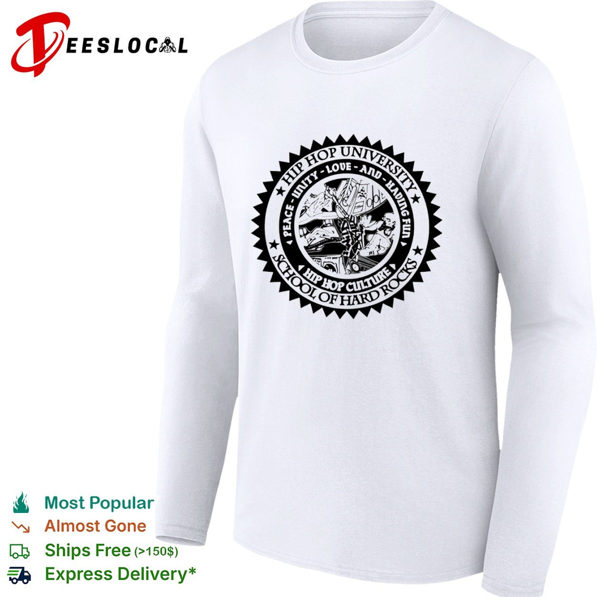 Hip Hop University Peace Unity Love and Having Fun School of Hard Rocks shirt