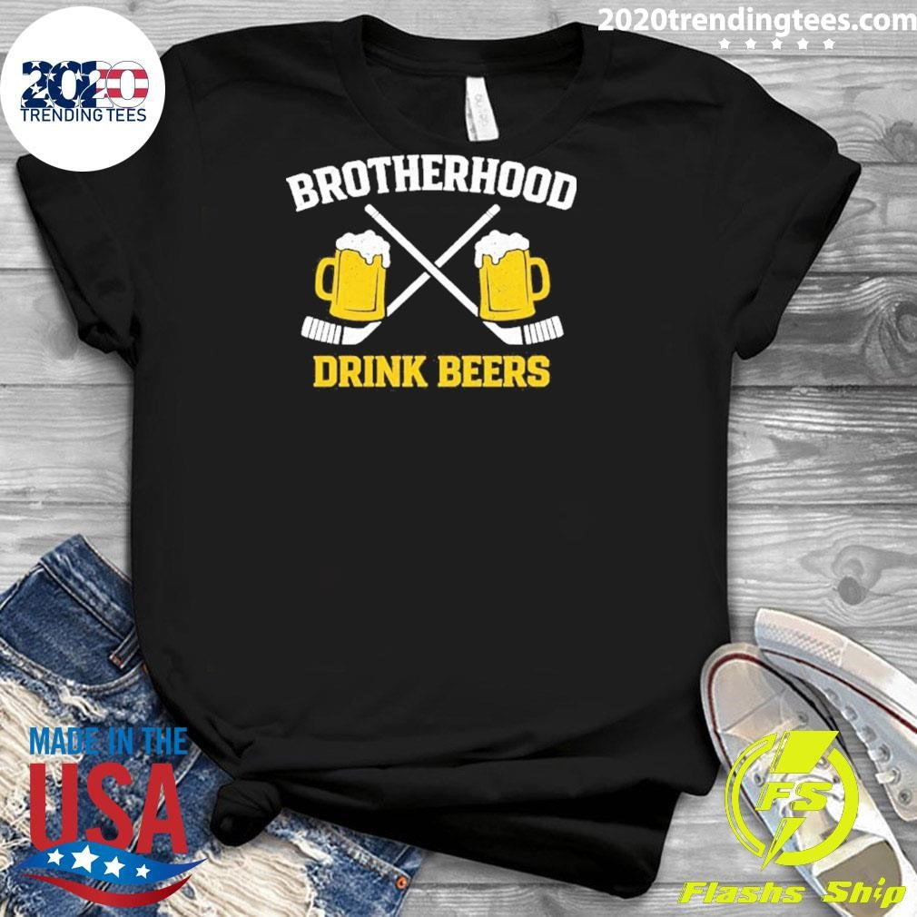 Hockey And Beer Brotherhood Drink Beers Shirt