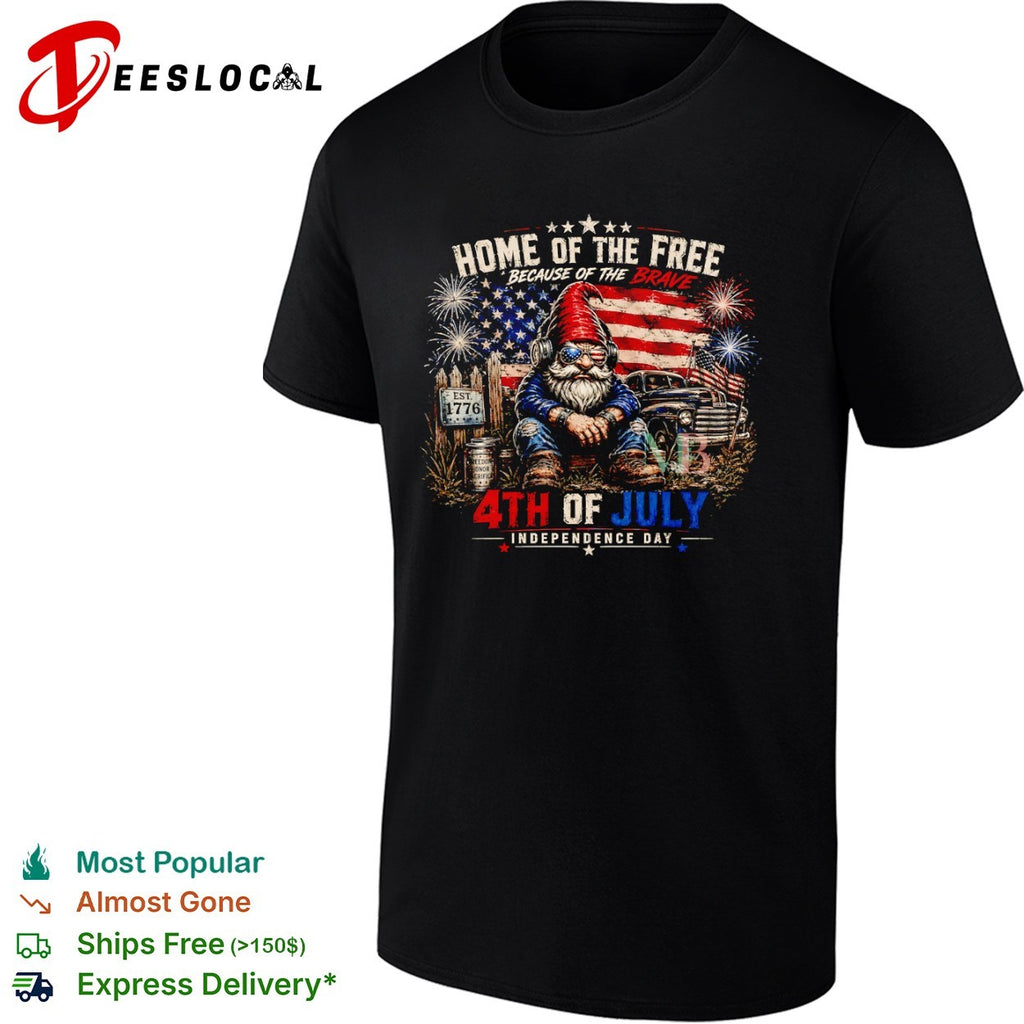 Home of the free because of the brave 1776 4th of july shirt