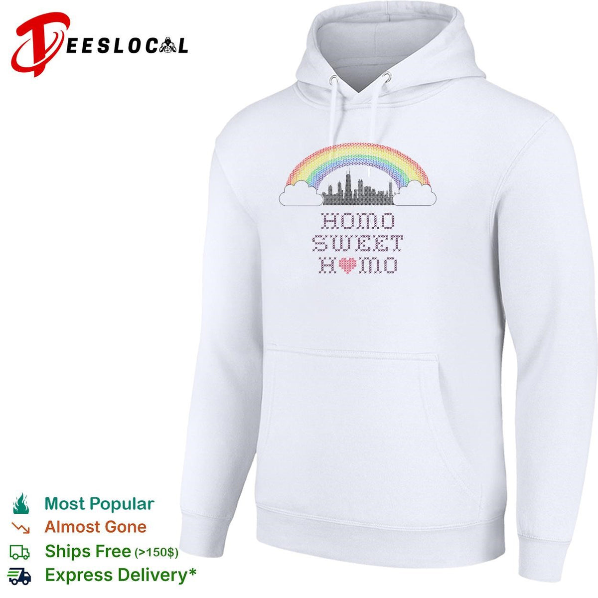 Homo sweet home rainbow pride city skyline LGBTQ graphic shirt