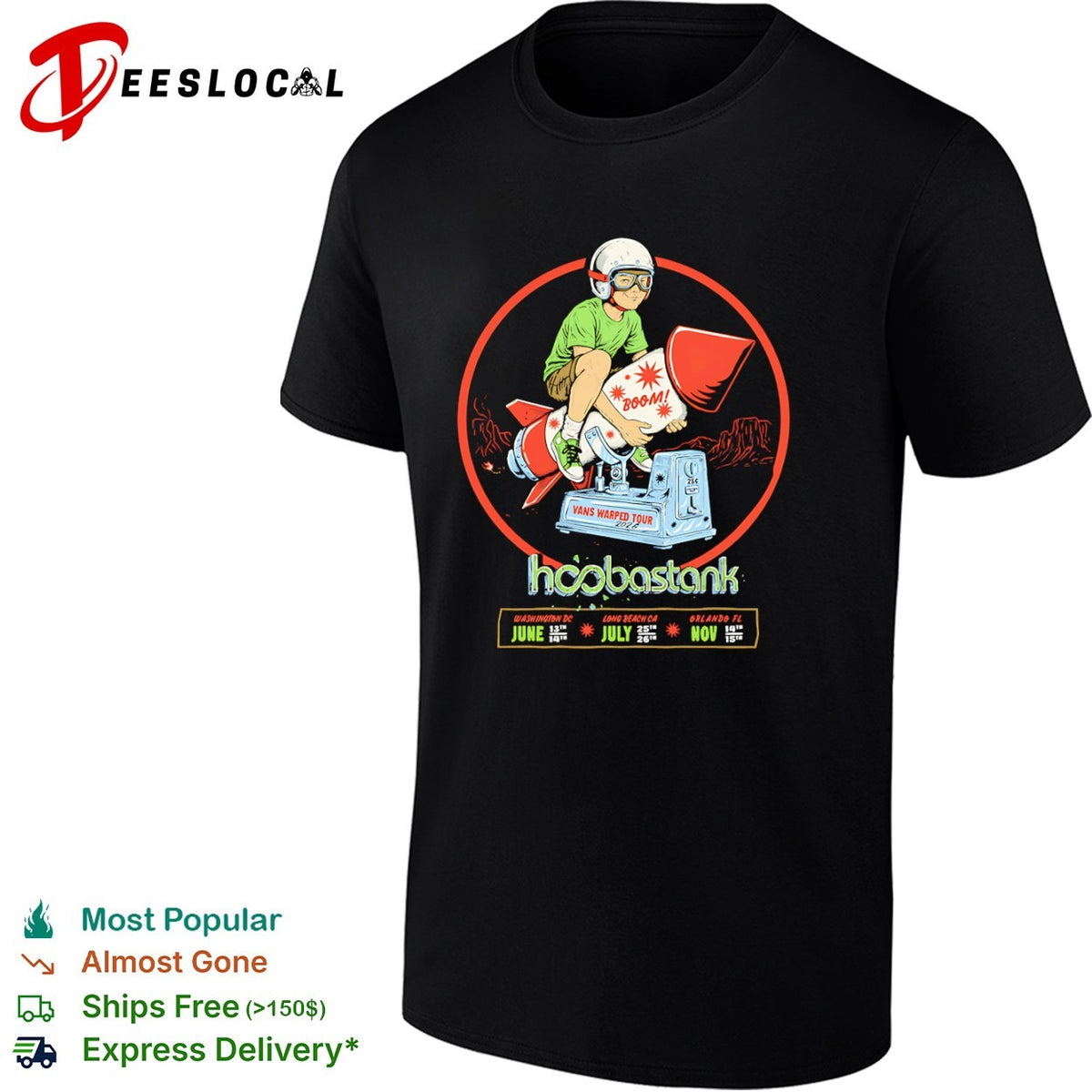 Hoobastank Vans Warped Tour 2026 Washington DC Long Beach CA Orlando FL shirt