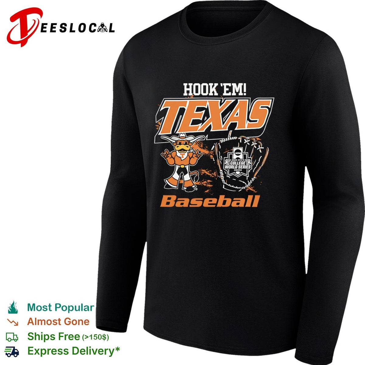 Hook Em Texas Longhorns Baseball 2026 NCAA Men’s College World Series Omaha shirt