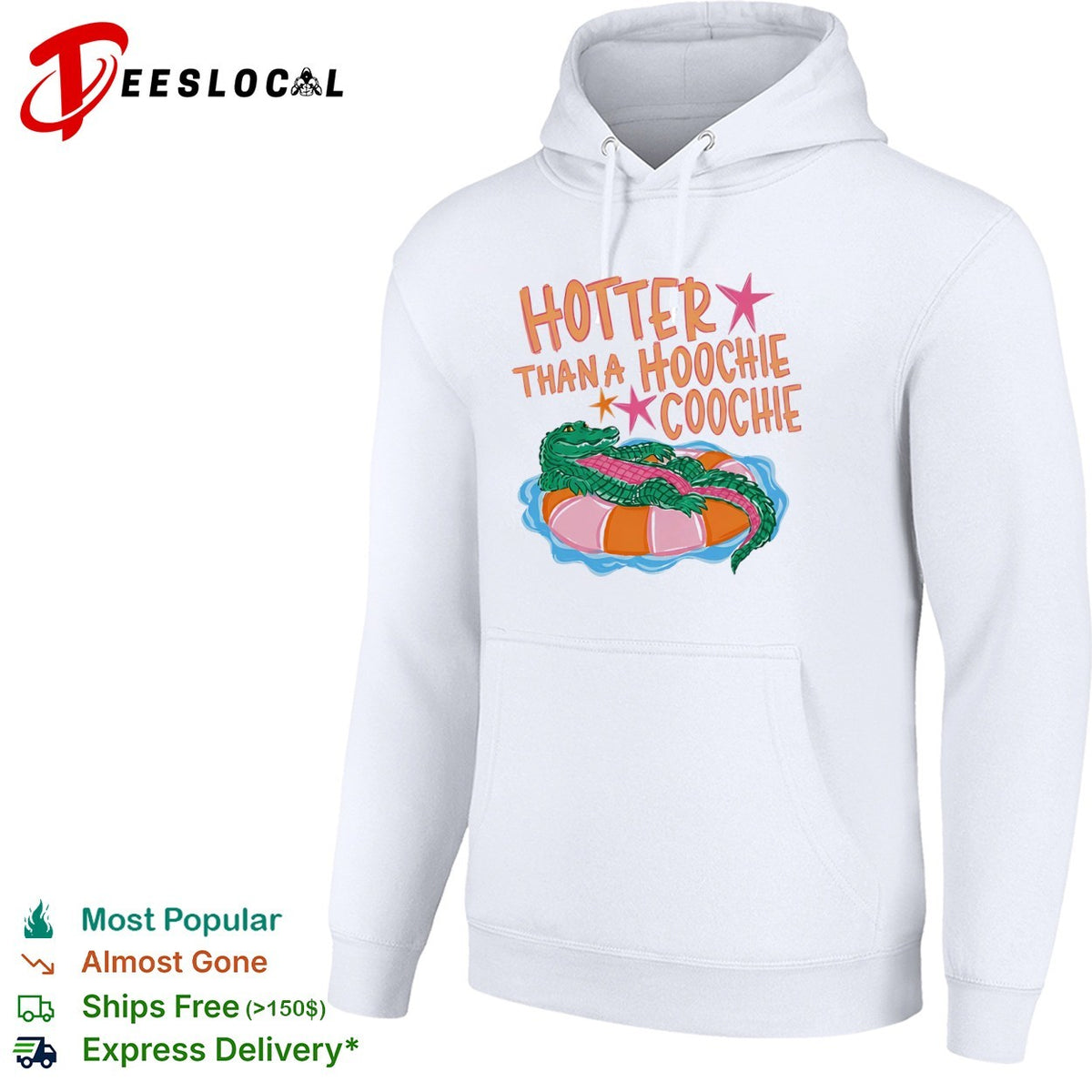 Hotter than a hoochie coochie alligator floating on a pool float summer shirt
