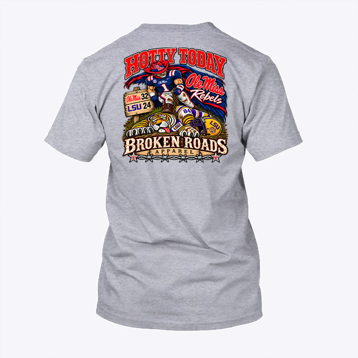 Hotty Toddy Ole Miss Vs LSU 24-32 Broken Roads T Shirt