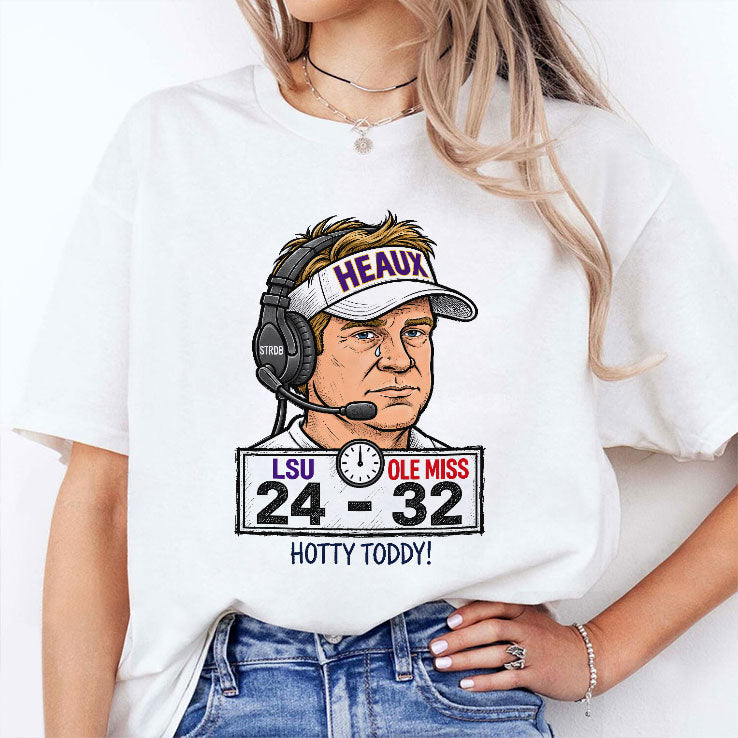 Hotty Toddy Ole Miss Vs LSU Lane Kiffin 24-32 T Shirt