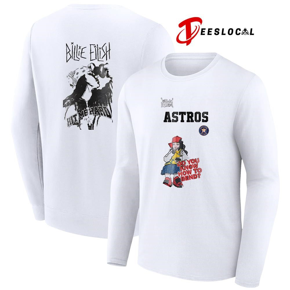 Houston Astros x Billie Eilish Hit Me Hard do you know how to bend graphic shirt