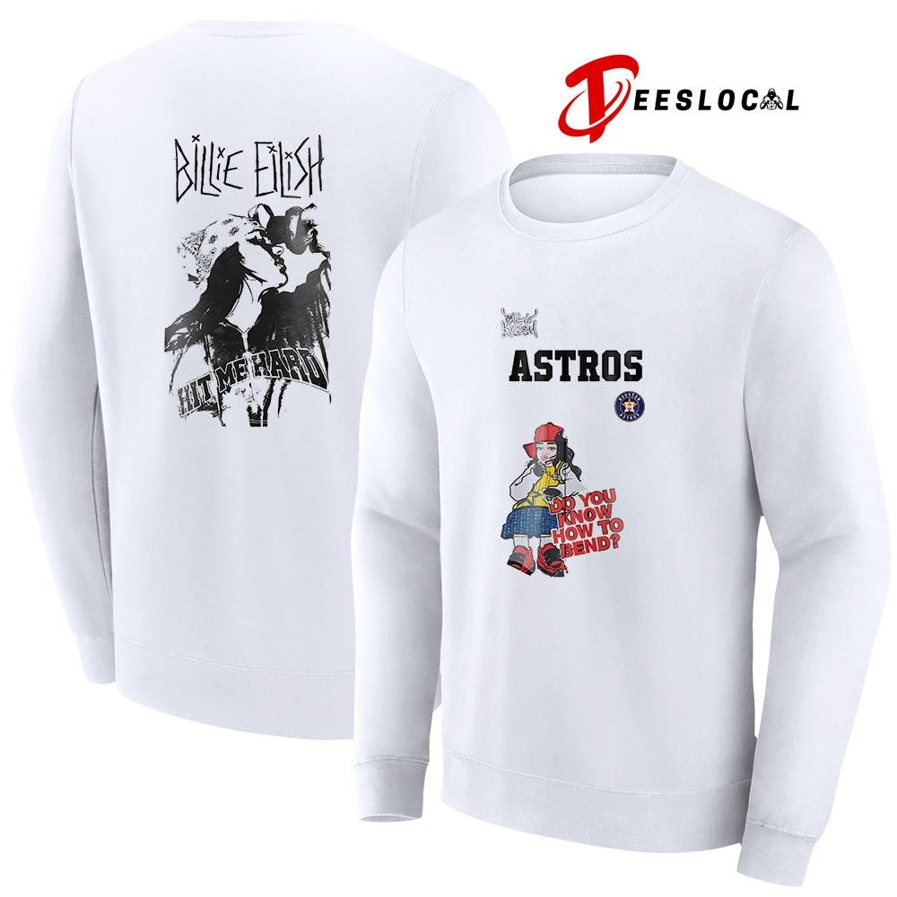 Houston Astros x Billie Eilish Hit Me Hard do you know how to bend graphic shirt