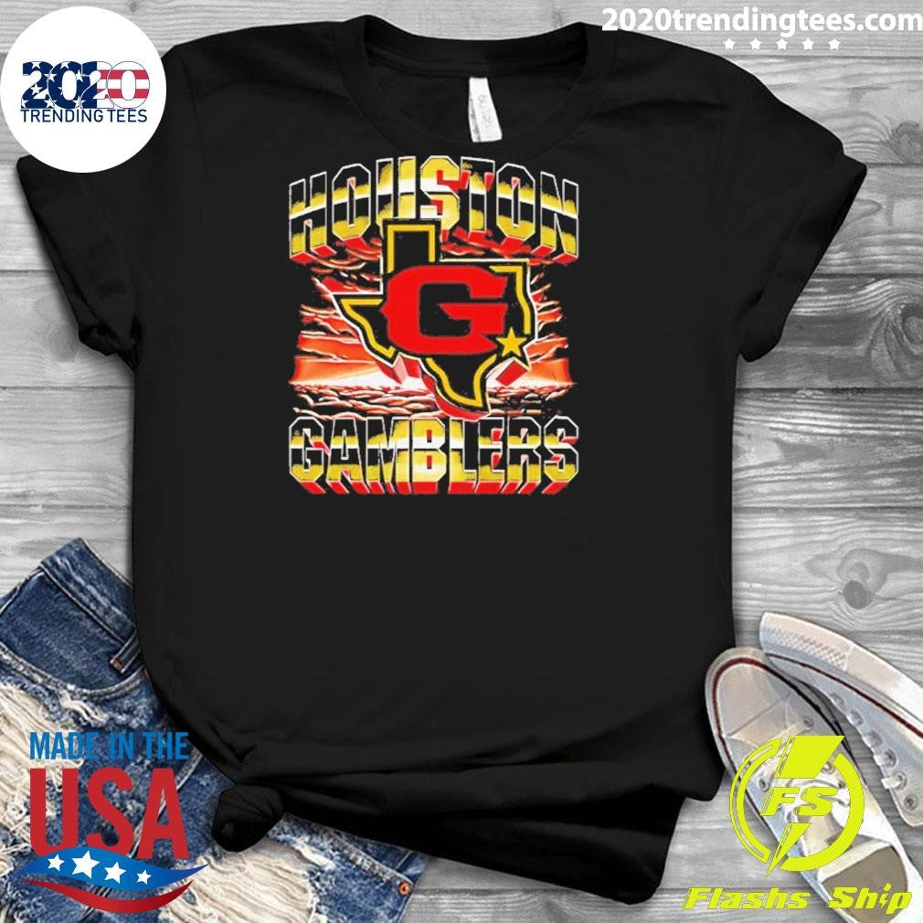 Houston Gamblers Ufl Logo Graphic Vintage Shirt