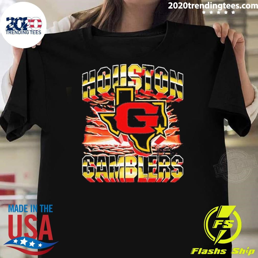 Houston Gamblers Ufl Logo Graphic Vintage Shirt