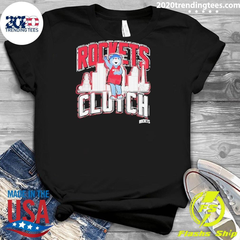 Houston Rockets Stadium Clutch Mascot City Skyline Shirt