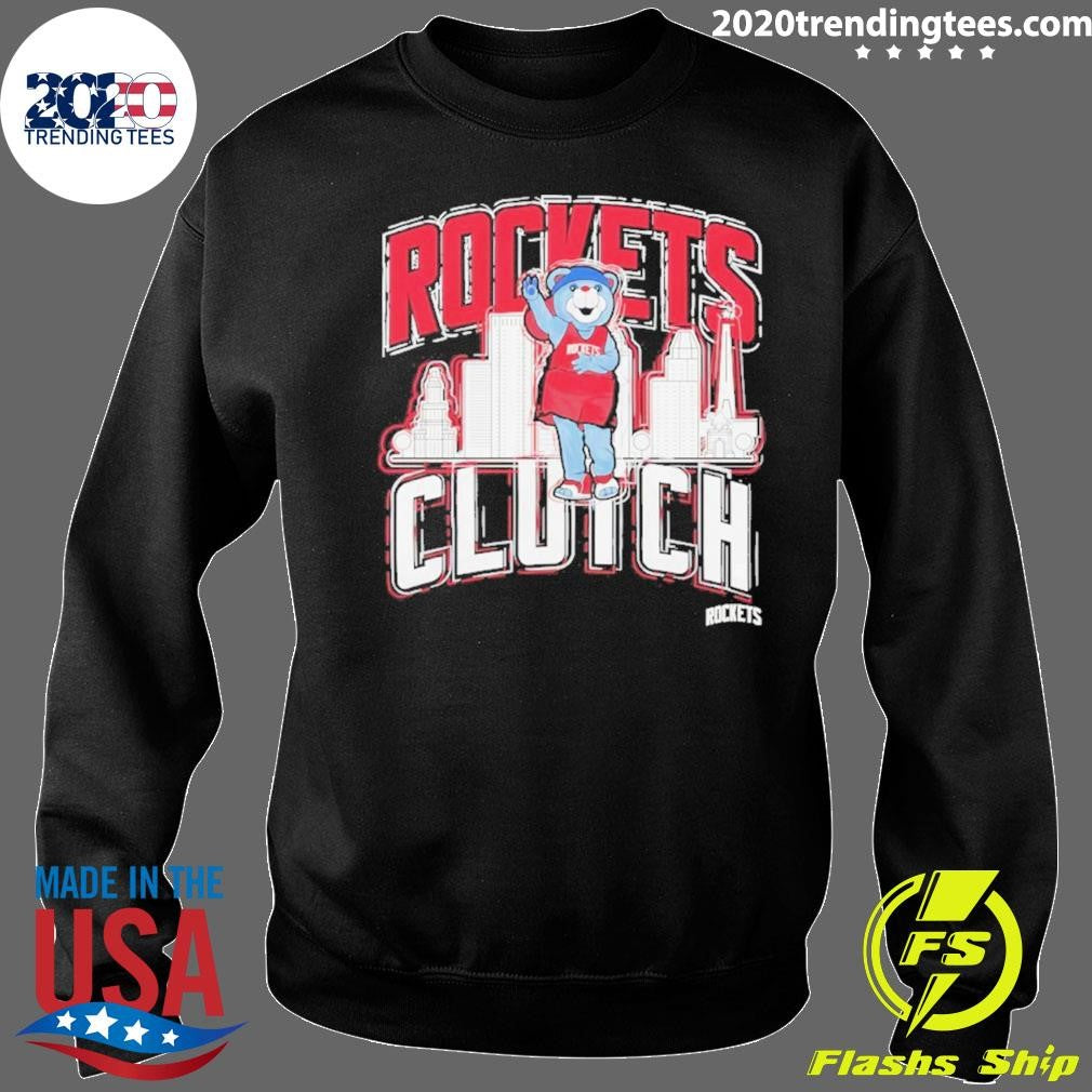 Houston Rockets Stadium Clutch Mascot City Skyline Shirt