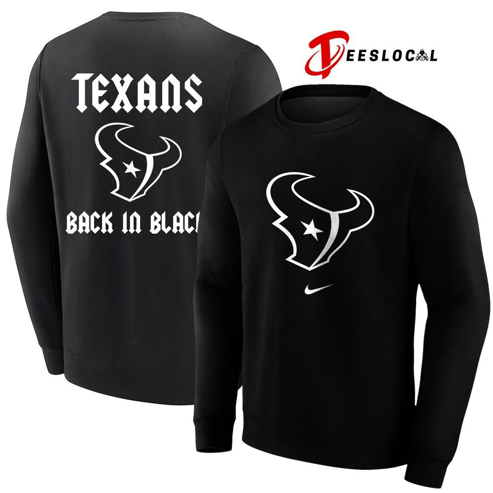 Houston Texans back in black logo shirt