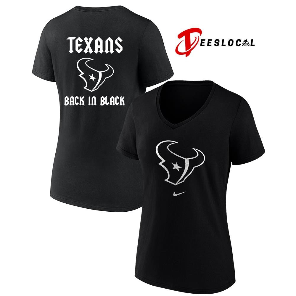 Houston Texans back in black logo shirt