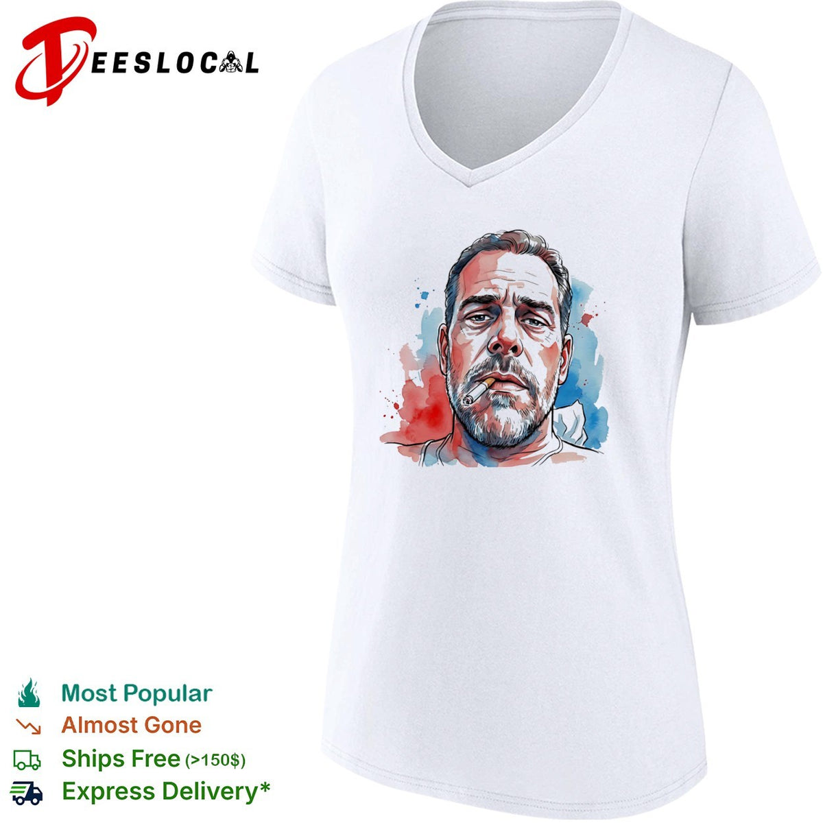 Hunter Biden Watercolor Portrait Politicalshirt