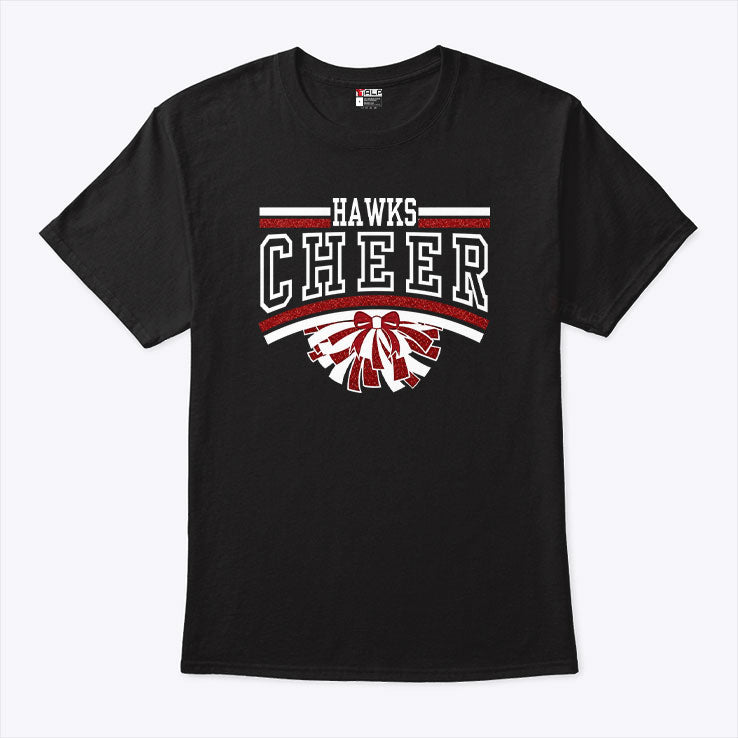 Hutchinson Hawks Cheer Maroon Glitter T Shirt
