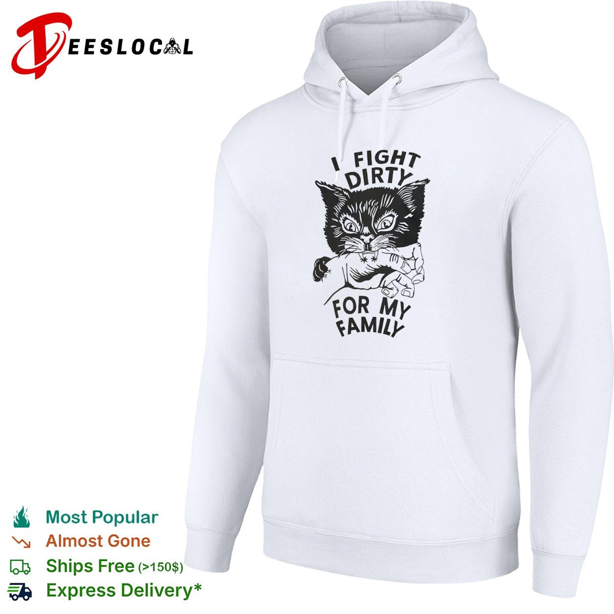 I Fight Dirty for My Family Cat Biting Hand shirt