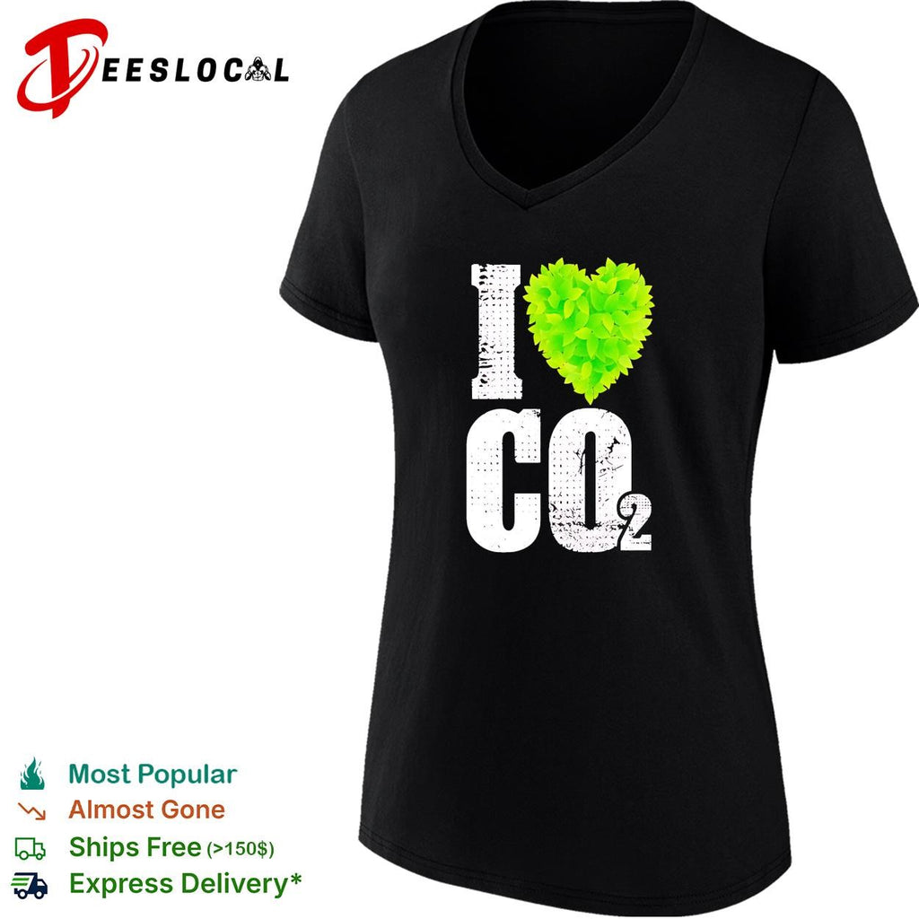 I Heart CO2 green heart by leaf shirt