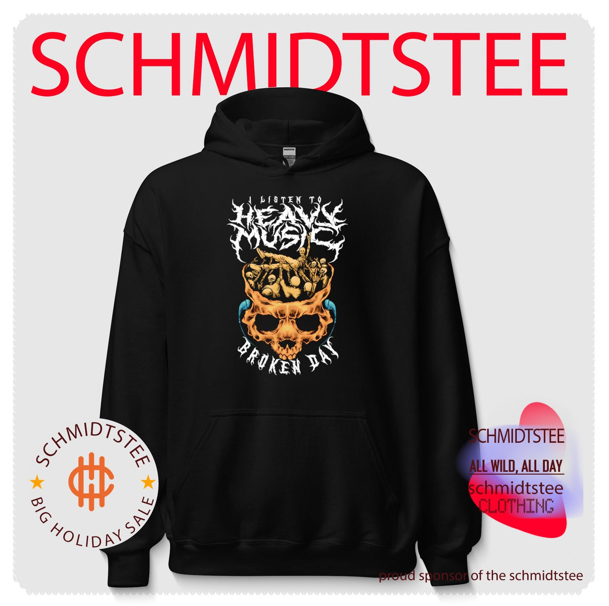 I Listen to Heavy Music Broken Day Skeleton Crowd Surfing shirt