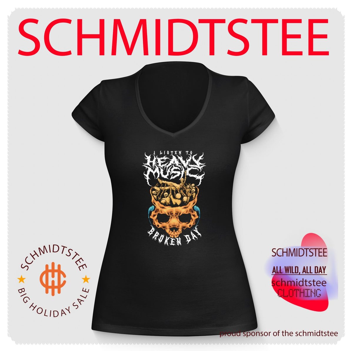 I Listen to Heavy Music Broken Day Skeleton Crowd Surfing shirt