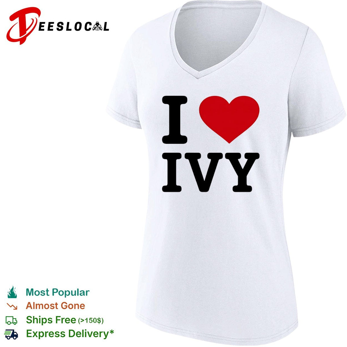 I Love Ivy Name Heart shirt