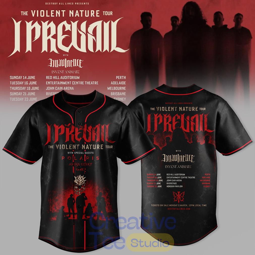 I PREVAIL The Violent Nature Tour Baseball Jersey
