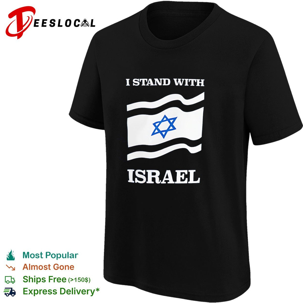 I Stand With Israel Waving Flag shirt