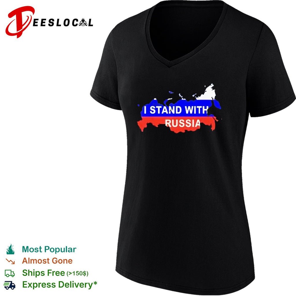 I Stand With Russia Map Flag Patriotic Nationalism Nation Country Political shirt