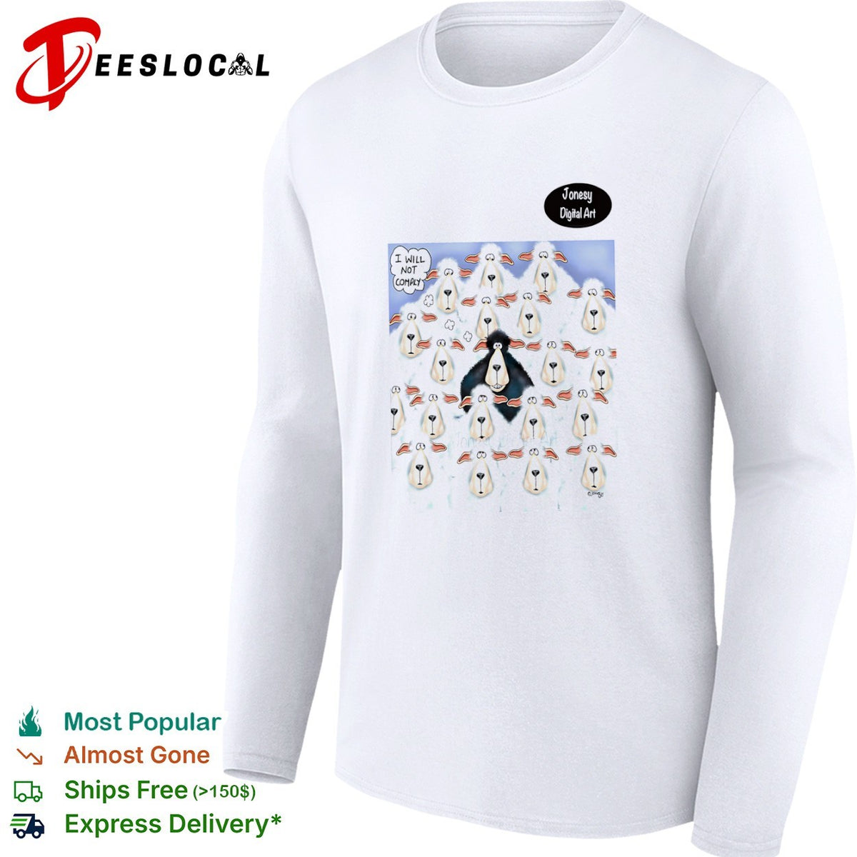 I Will Not Comply Black Sheep shirt