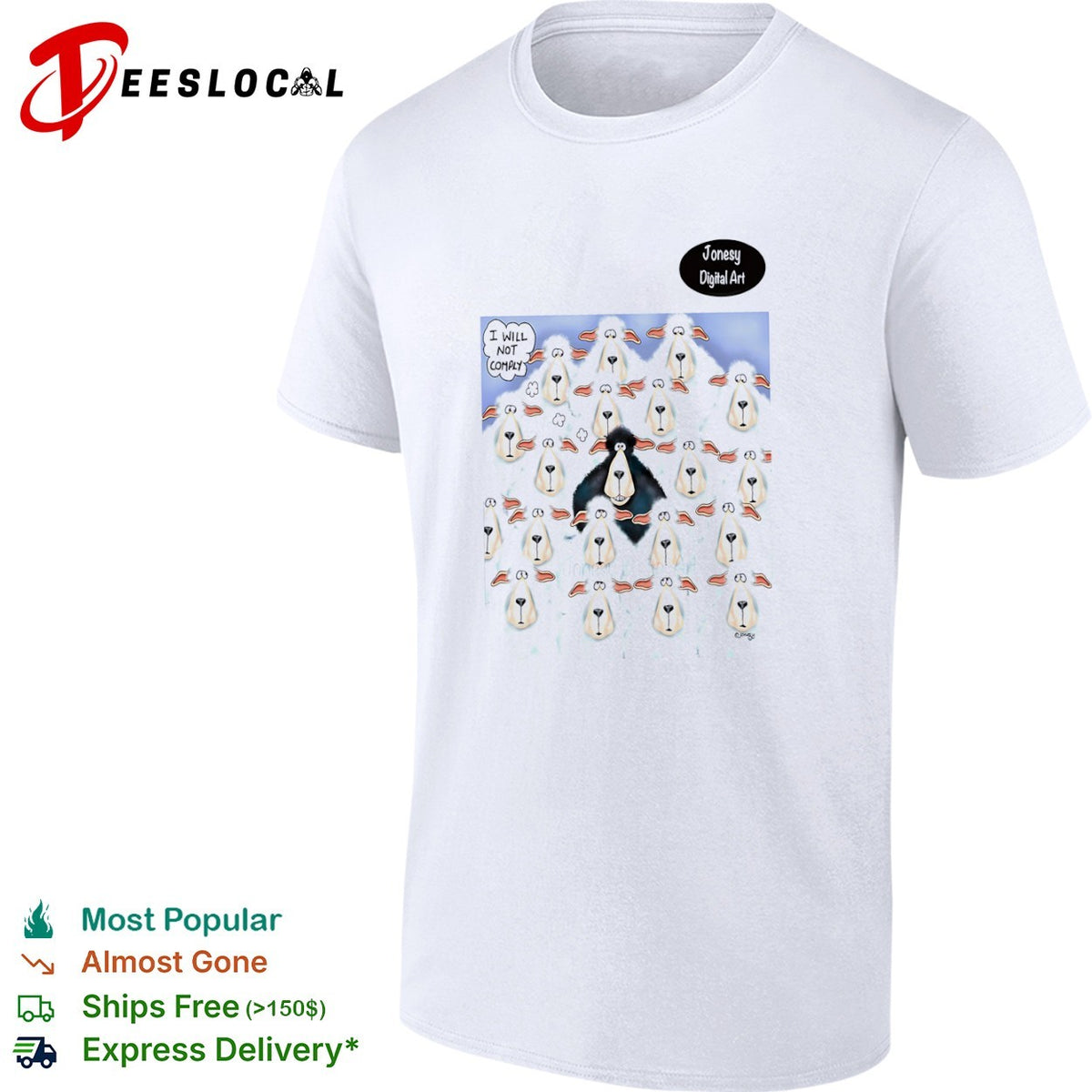 I Will Not Comply Black Sheep shirt