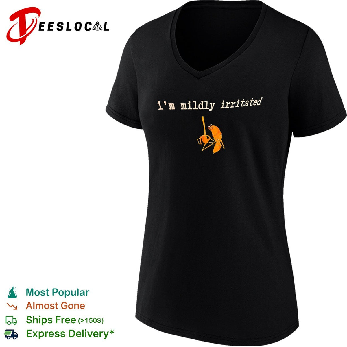 I am mildly irritated Shrimp SquarePants Meme character shirt