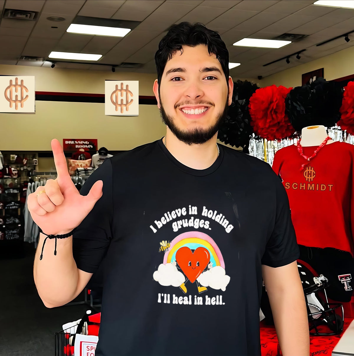 I believe in holding grudges I’ll heal in hell graphic rainbow shirt