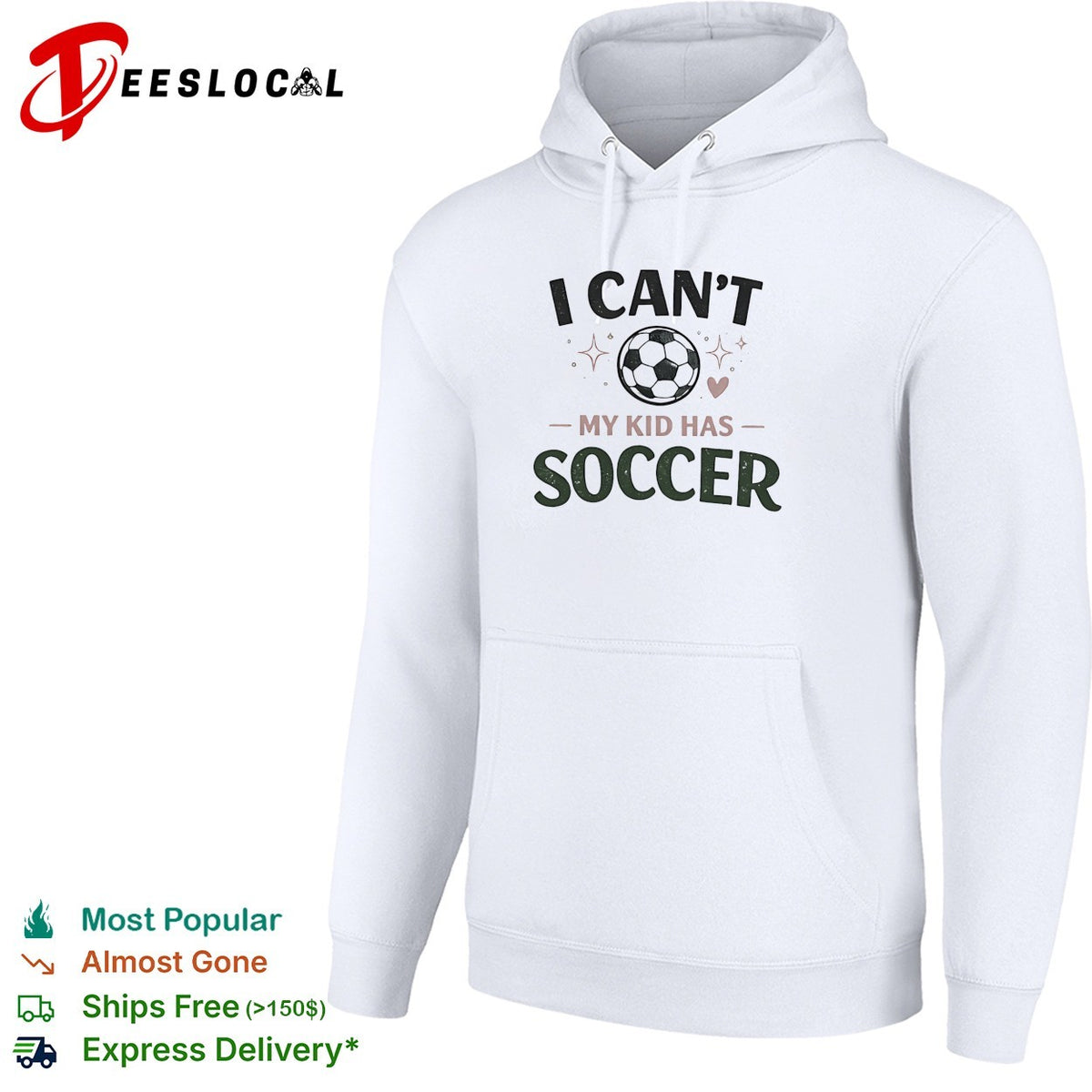 I can’t my kid has soccer shirt soccer ball heart star graphic sports apparel gift