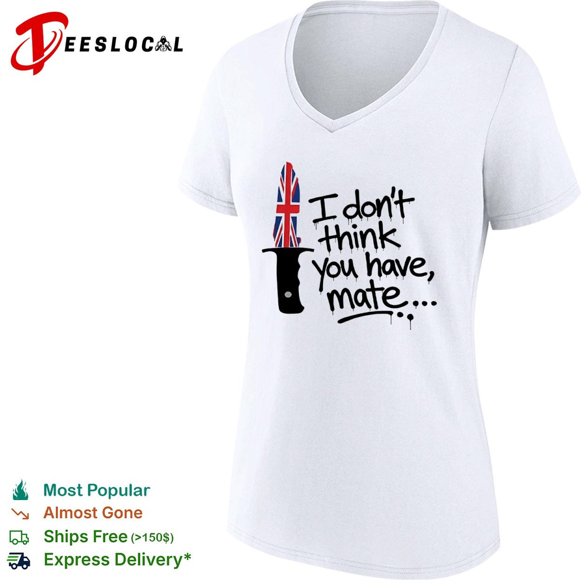 I don’t think you have mate UK Union Jack flag knife blade graphic print shirt